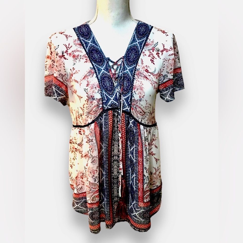 Knox Rose Peasant drawstring summer top
